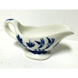 Antique 1907 Buffalo China Blue Willow Small Sauce Gravy Boat 5” Blue White Love